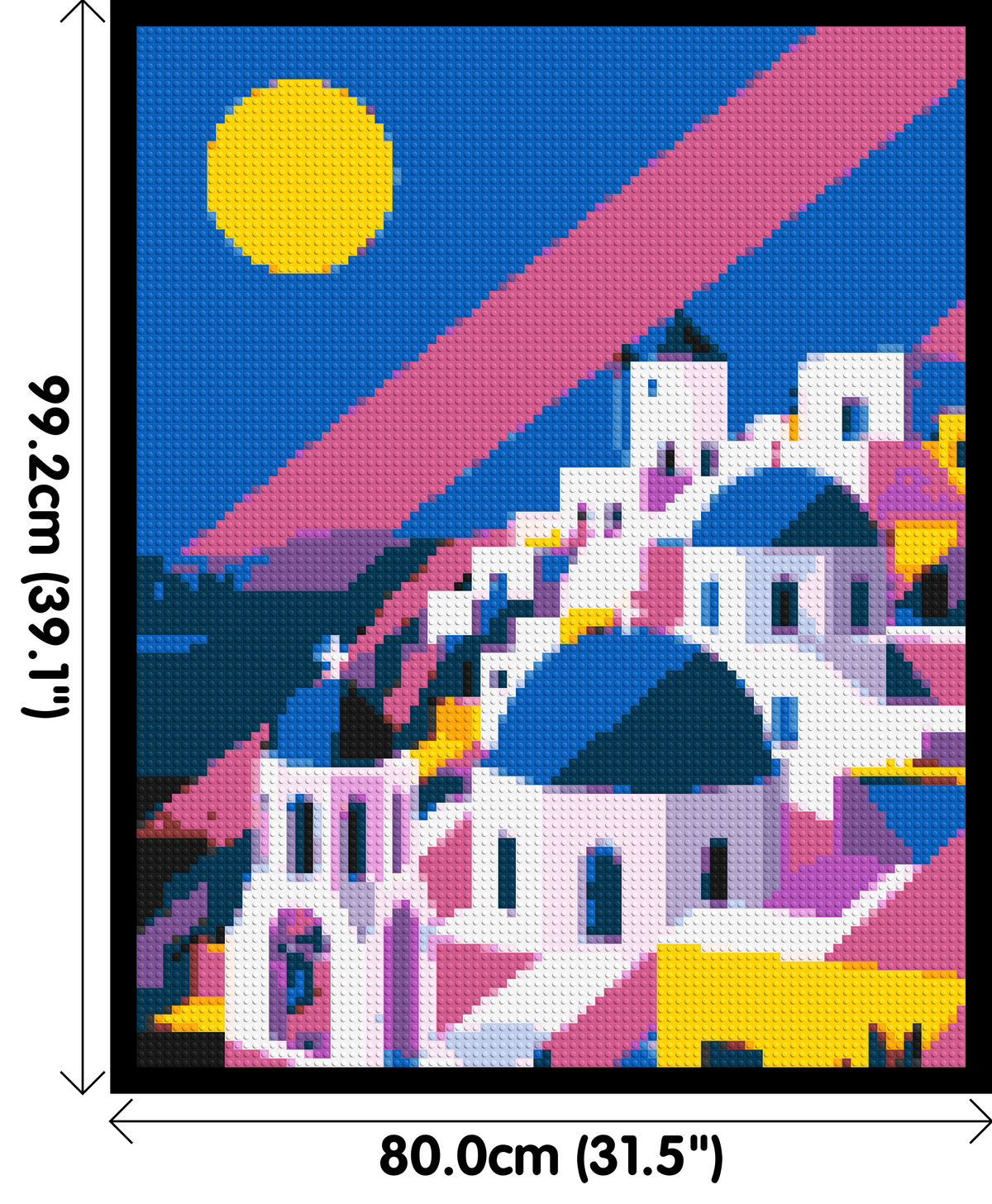 Santorini Geometric Pop Art - Brick Art Mosaic Kit 4x5 large