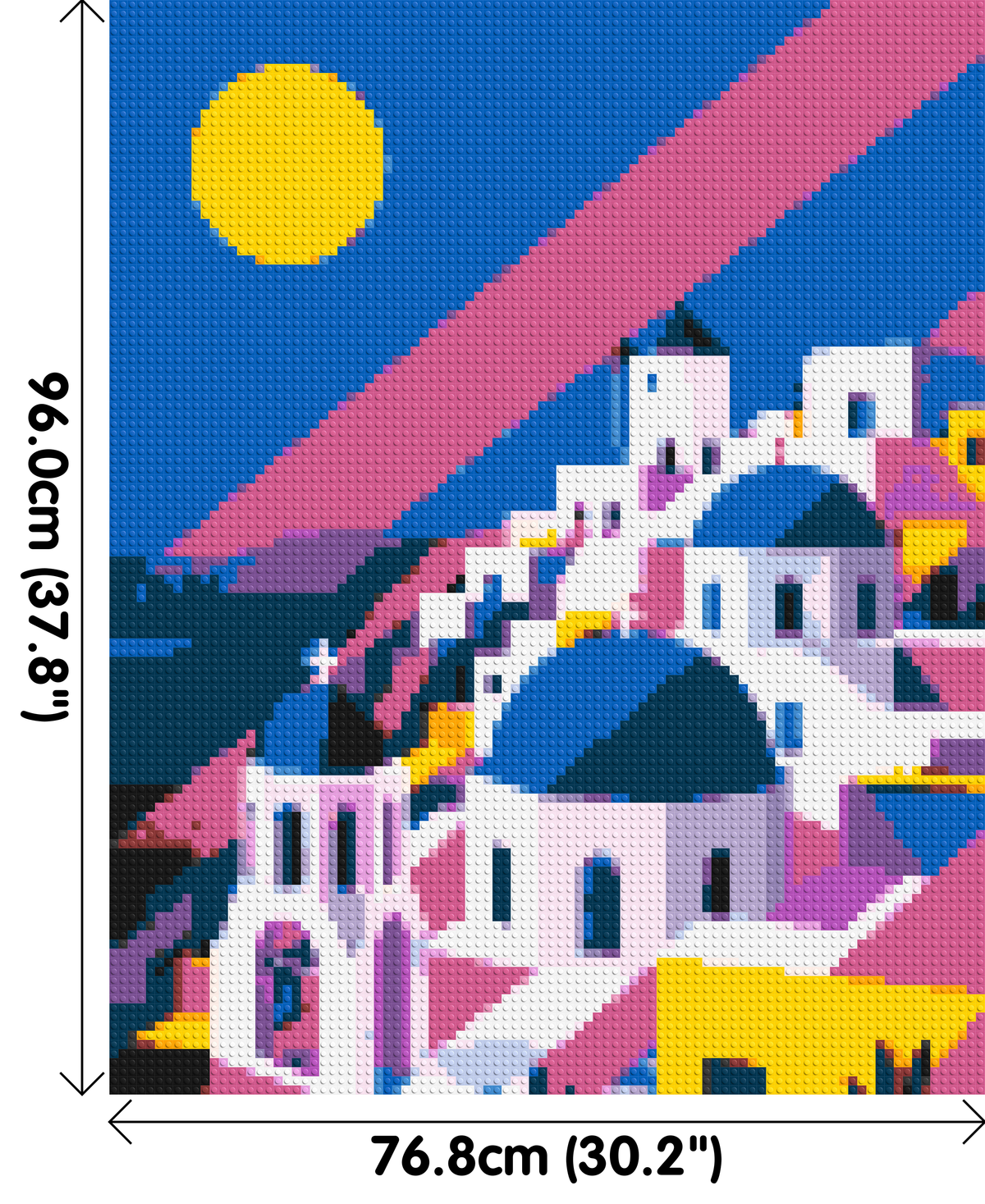 Santorini Geometric Pop Art - Brick Art Mosaic Kit 4x5 large