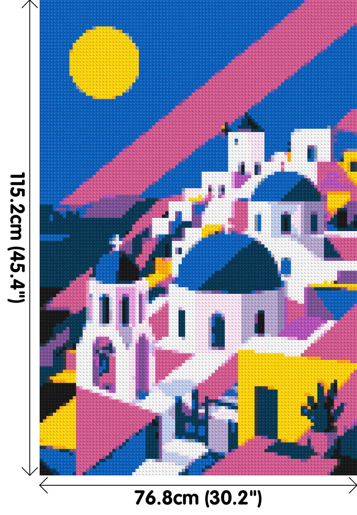 Santorini Geometric Pop Art - Brick Art Mosaic Kit 4x6 dimensions