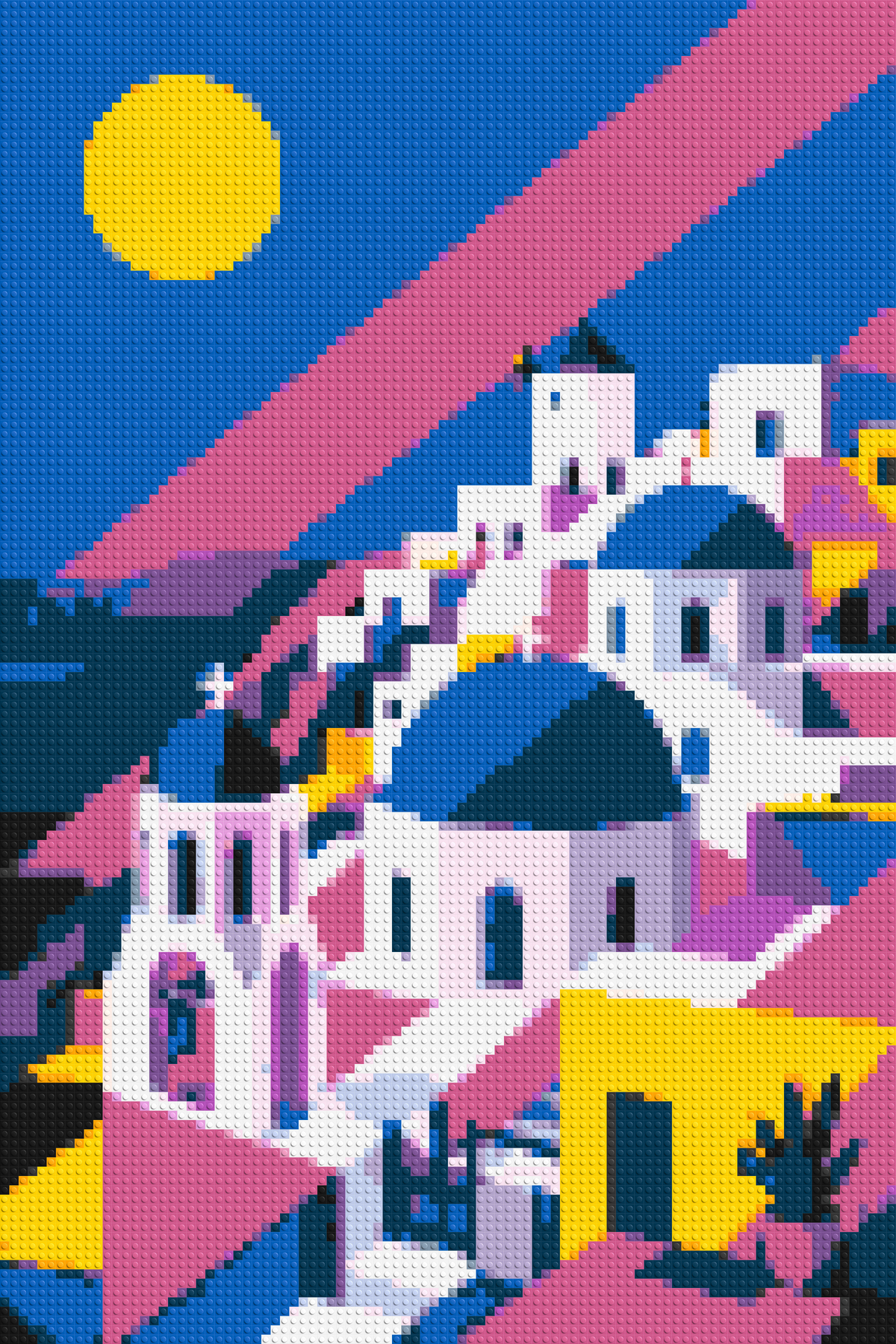 Santorini Geometric Pop Art - Brick Art Mosaic Kit 4x6 large