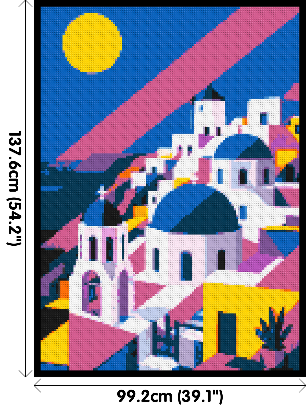Santorini Geometric Pop Art - Brick Art Mosaic Kit 5x7 large