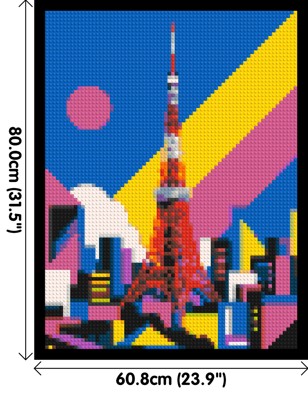 Tokyo Tower Geometric Pop Art - Brick Art Mosaic Kit 3x4 large