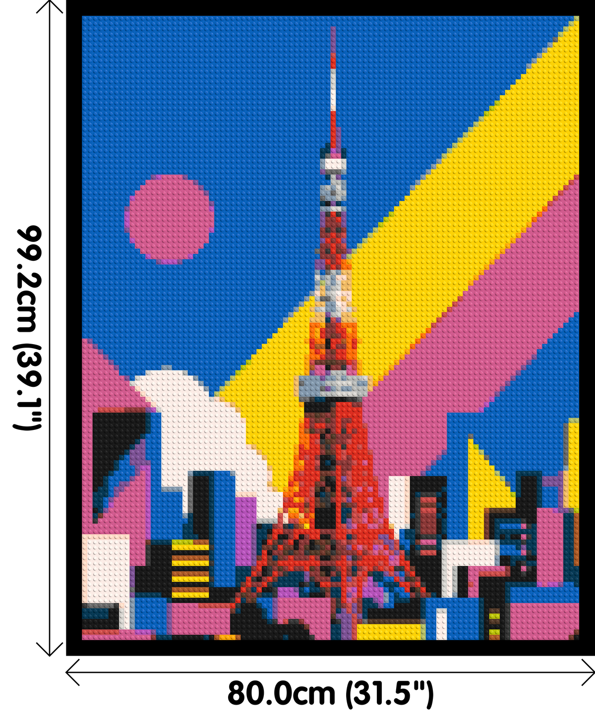Tokyo Tower Geometric Pop Art - Brick Art Mosaic Kit 4x5 large