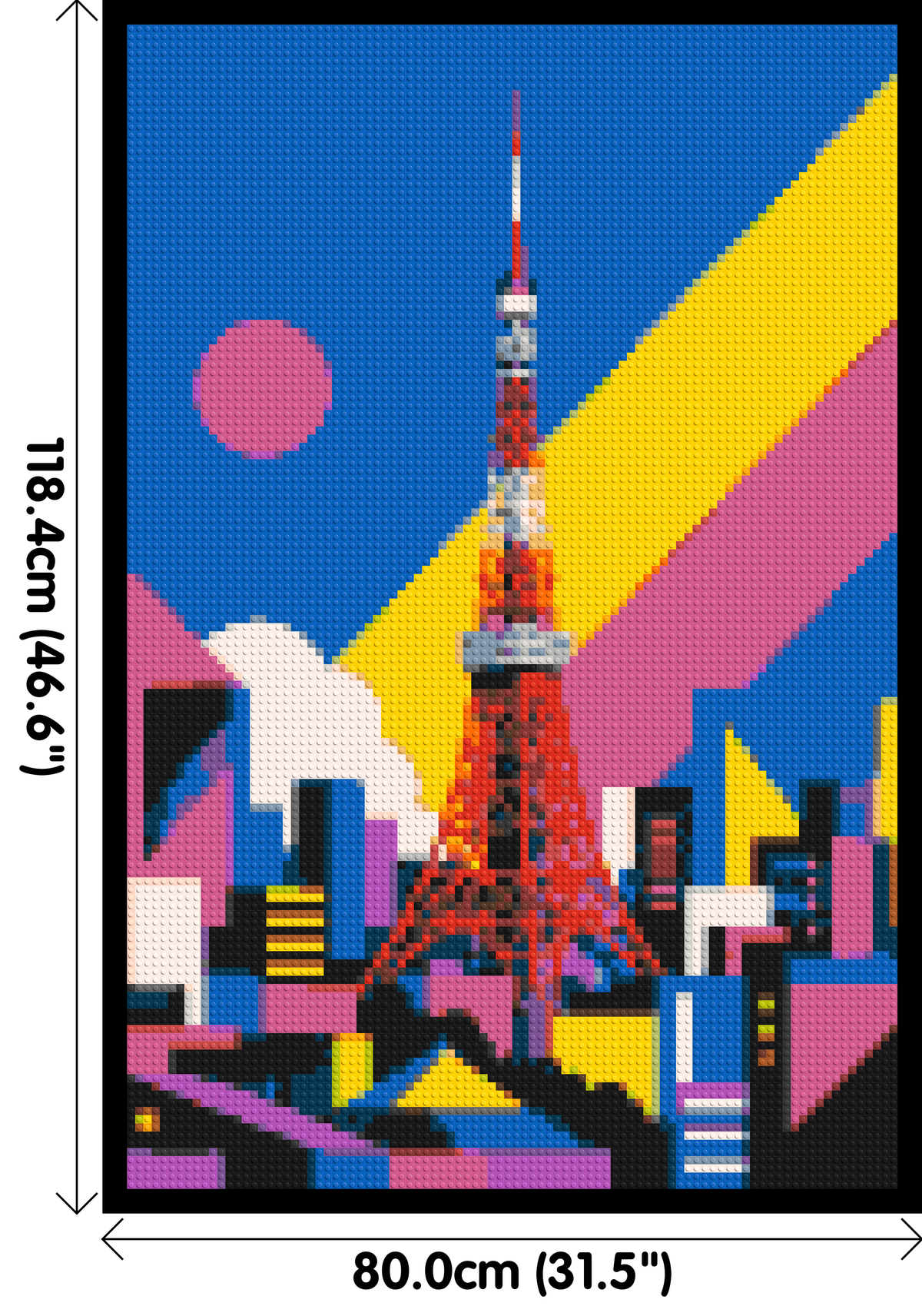 Tokyo Tower Geometric Pop Art - Brick Art Mosaic Kit 4x6 large