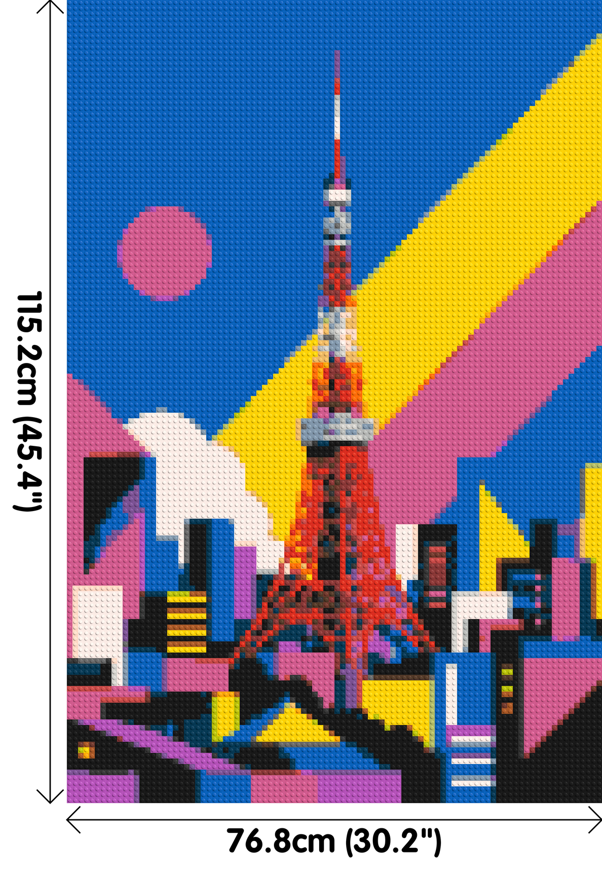 Tokyo Tower Geometric Pop Art - Brick Art Mosaic Kit 4x6 large