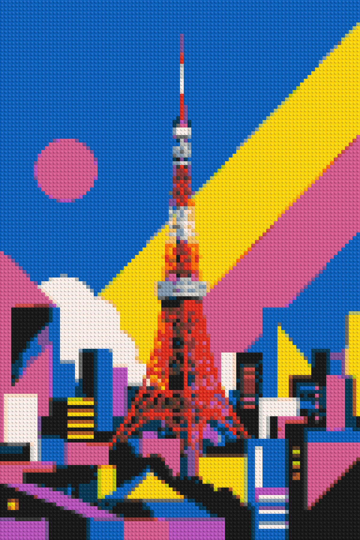 Tokyo Tower Geometric Pop Art - Brick Art Mosaic Kit 4x6 large