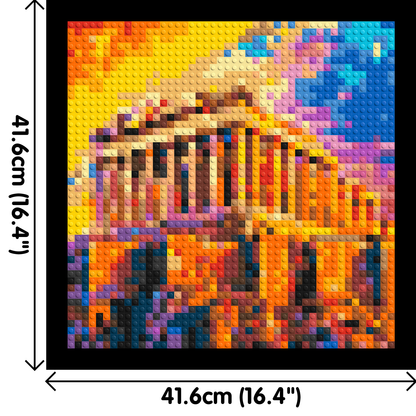 Athens Parthenon Vibrant Post-Impressionist - Brick Art Mosaic Kit 2x2 large