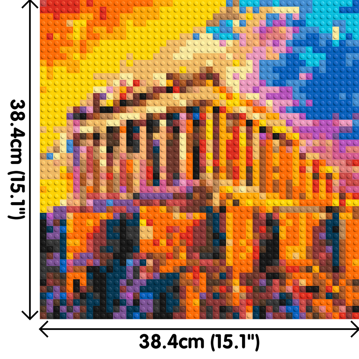 Athens Parthenon Vibrant Post-Impressionist - Brick Art Mosaic Kit 2x2 dimensions
