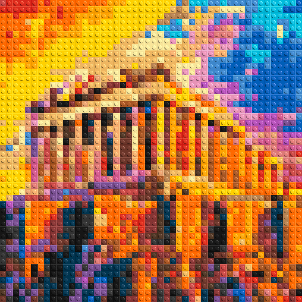 Athens Parthenon Vibrant Post-Impressionist - Brick Art Mosaic Kit 2x2 large