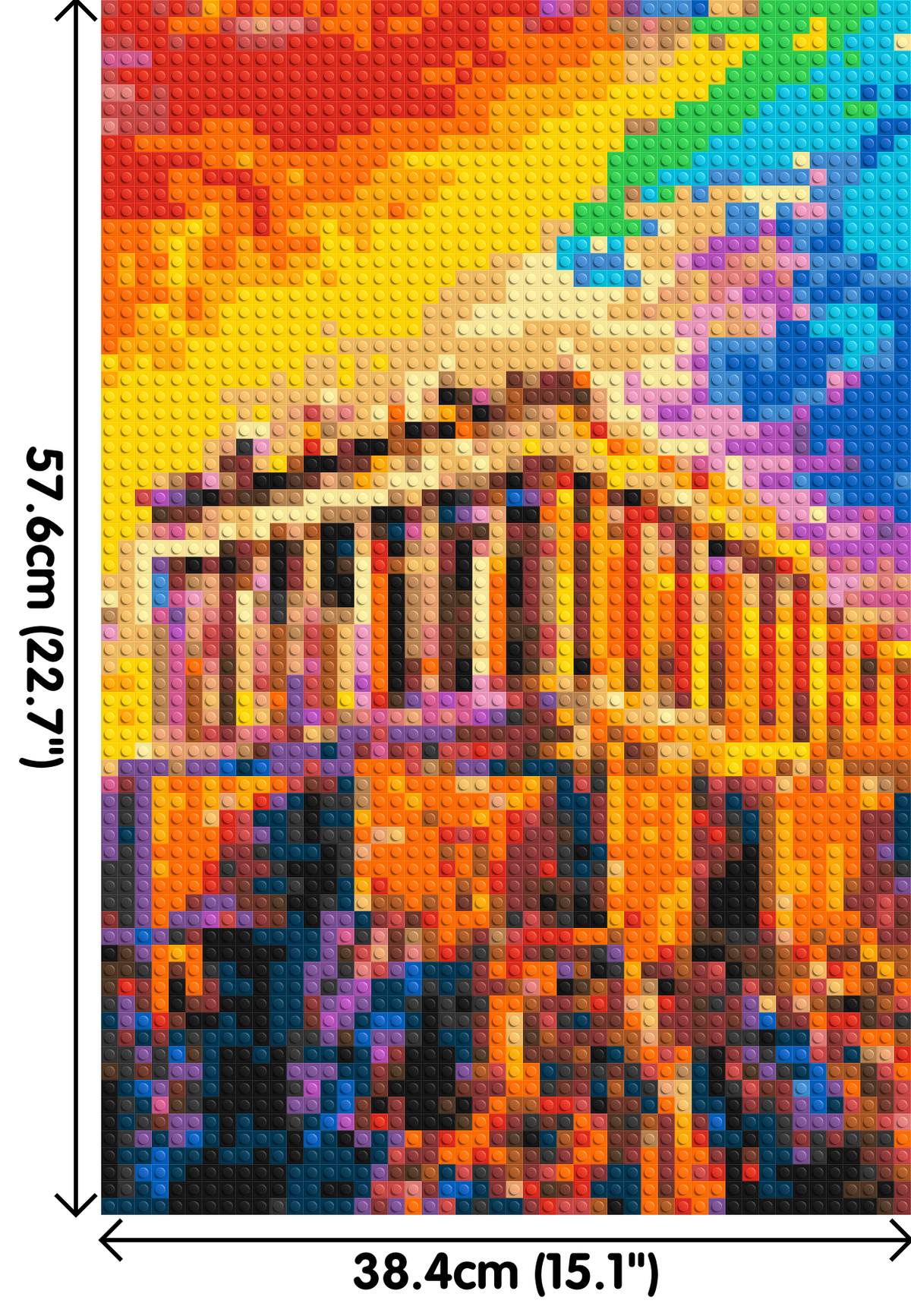 Athens Parthenon Vibrant Post-Impressionist - Brick Art Mosaic Kit 2x3 dimensions