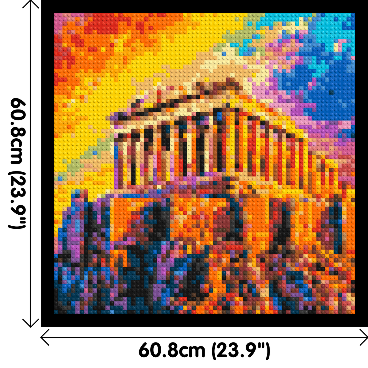 Athens Parthenon Vibrant Post-Impressionist - Brick Art Mosaic Kit 3x3 dimensions with frame