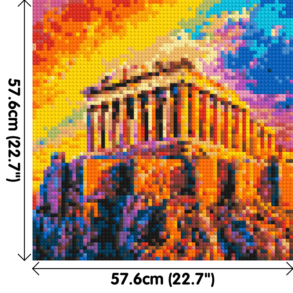 Athens Parthenon Vibrant Post-Impressionist - Brick Art Mosaic Kit 3x3 large