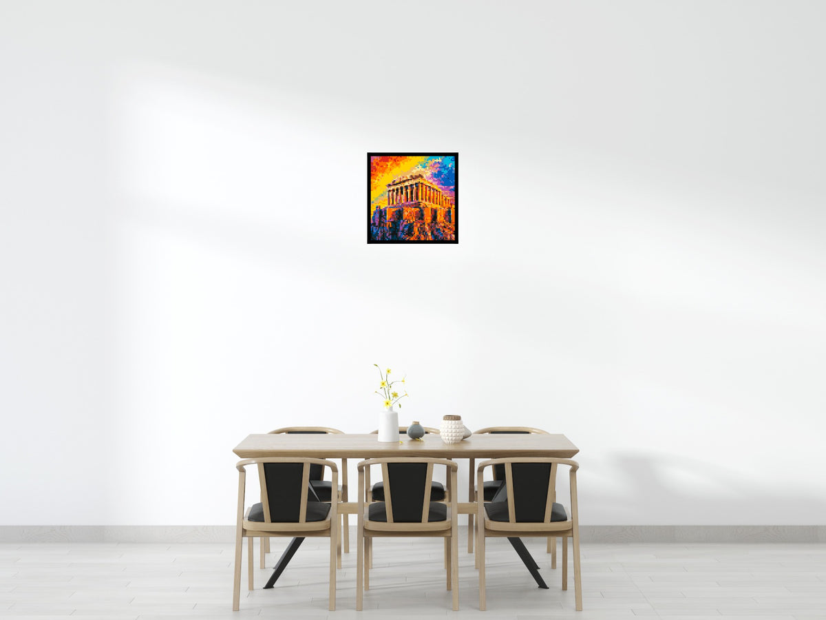Athens Parthenon Vibrant Post-Impressionist - Brick Art Mosaic Kit 3x3 large
