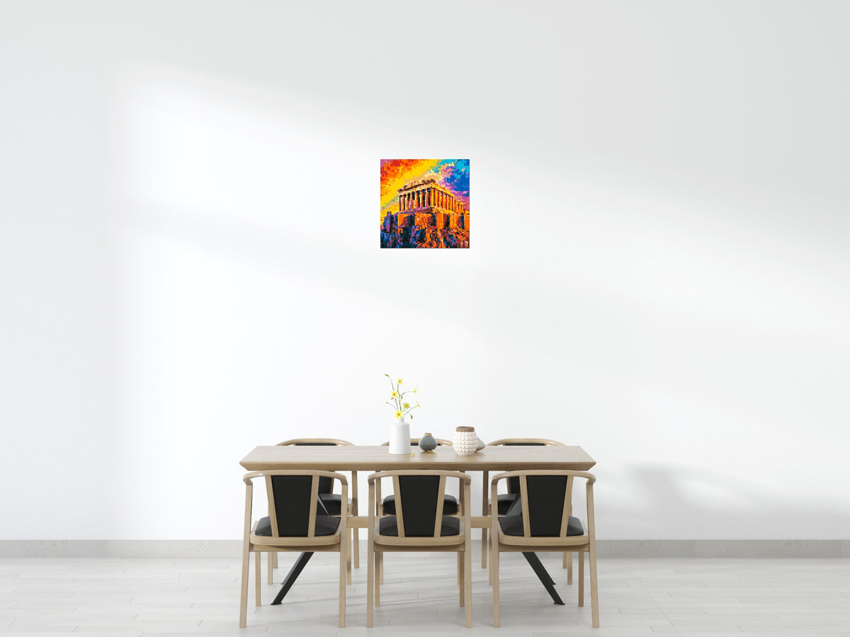 Athens Parthenon Vibrant Post-Impressionist - Brick Art Mosaic Kit 3x3 large