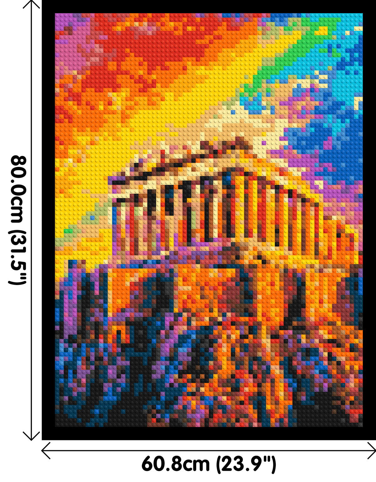 Athens Parthenon Vibrant Post-Impressionist - Brick Art Mosaic Kit 3x4 large