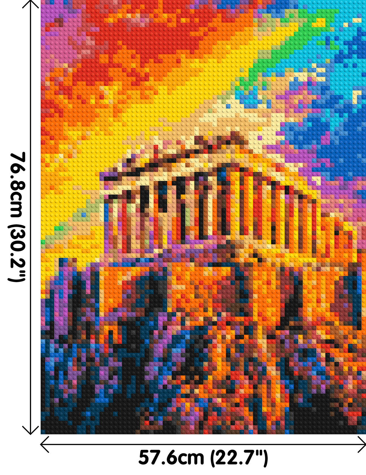 Athens Parthenon Vibrant Post-Impressionist - Brick Art Mosaic Kit 3x4 large