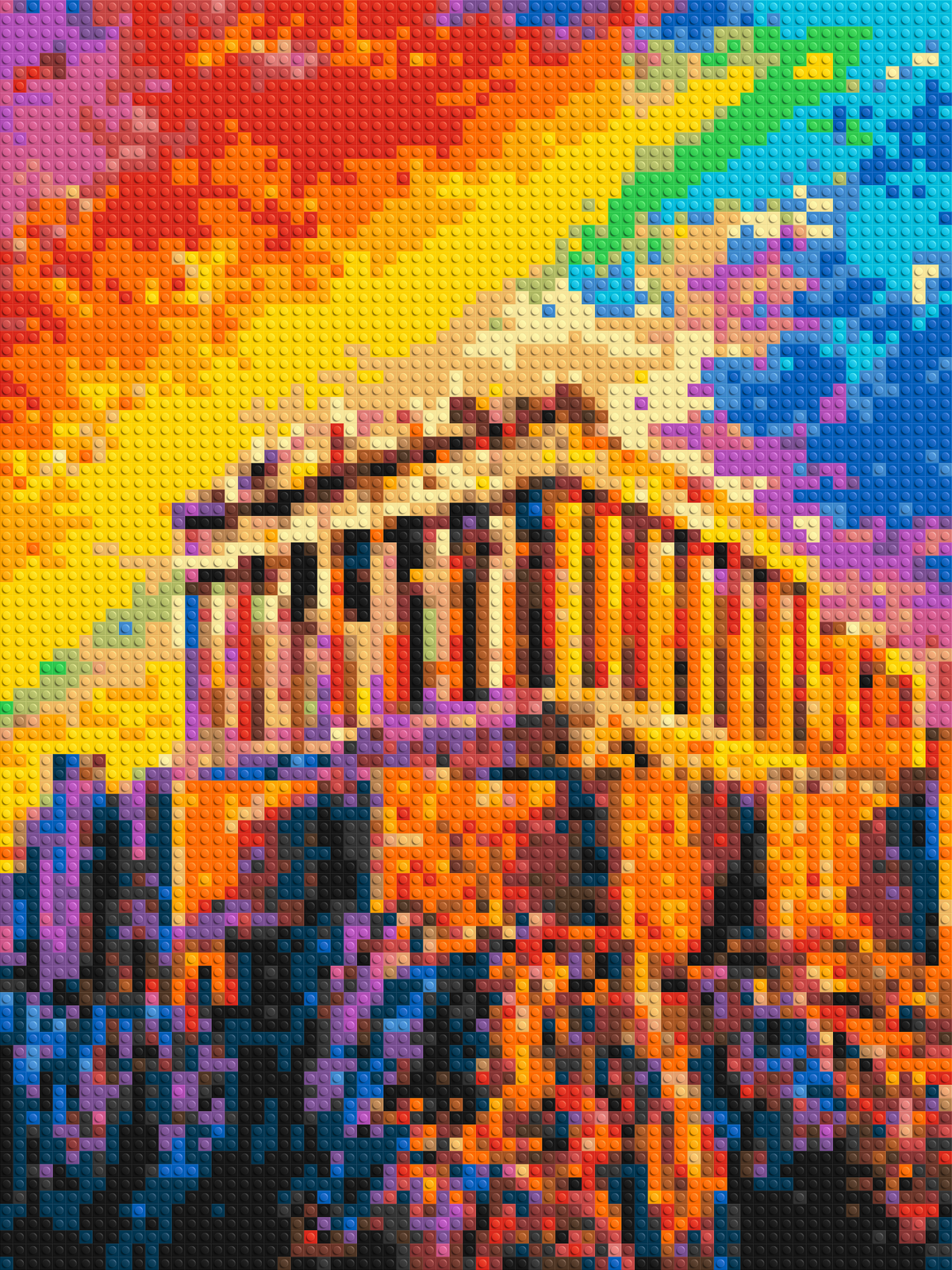 Athens Parthenon Vibrant Post-Impressionist - Brick Art Mosaic Kit 3x4 large