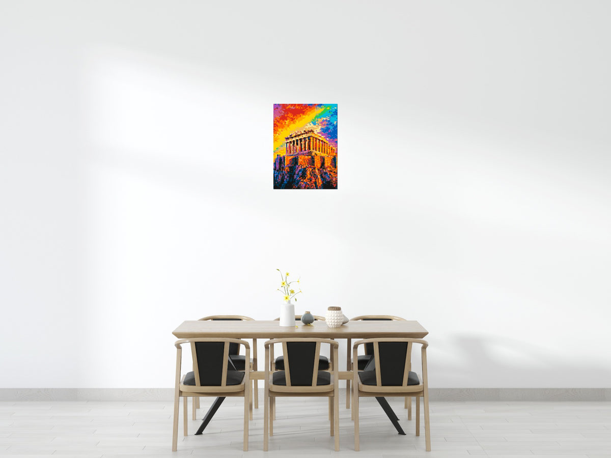 Athens Parthenon Vibrant Post-Impressionist - Brick Art Mosaic Kit 3x4 large
