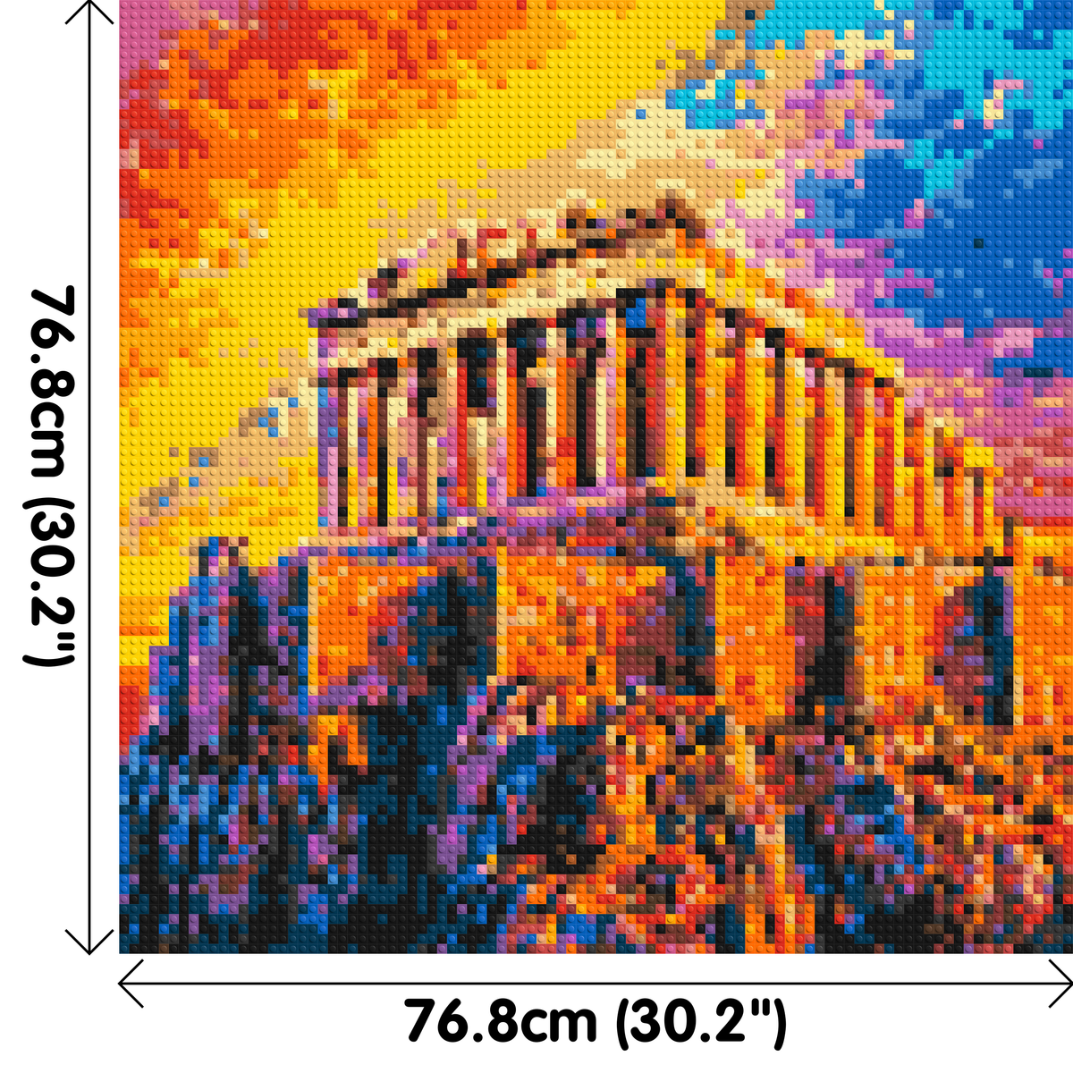 Athens Parthenon Vibrant Post-Impressionist - Brick Art Mosaic Kit 4x4 large