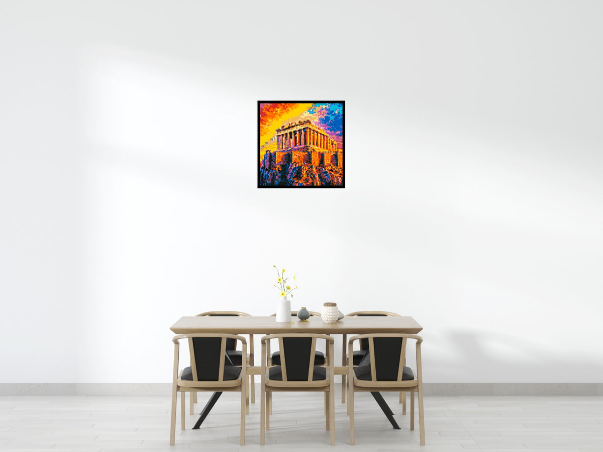 Athens Parthenon Vibrant Post-Impressionist - Brick Art Mosaic Kit 4x4 large