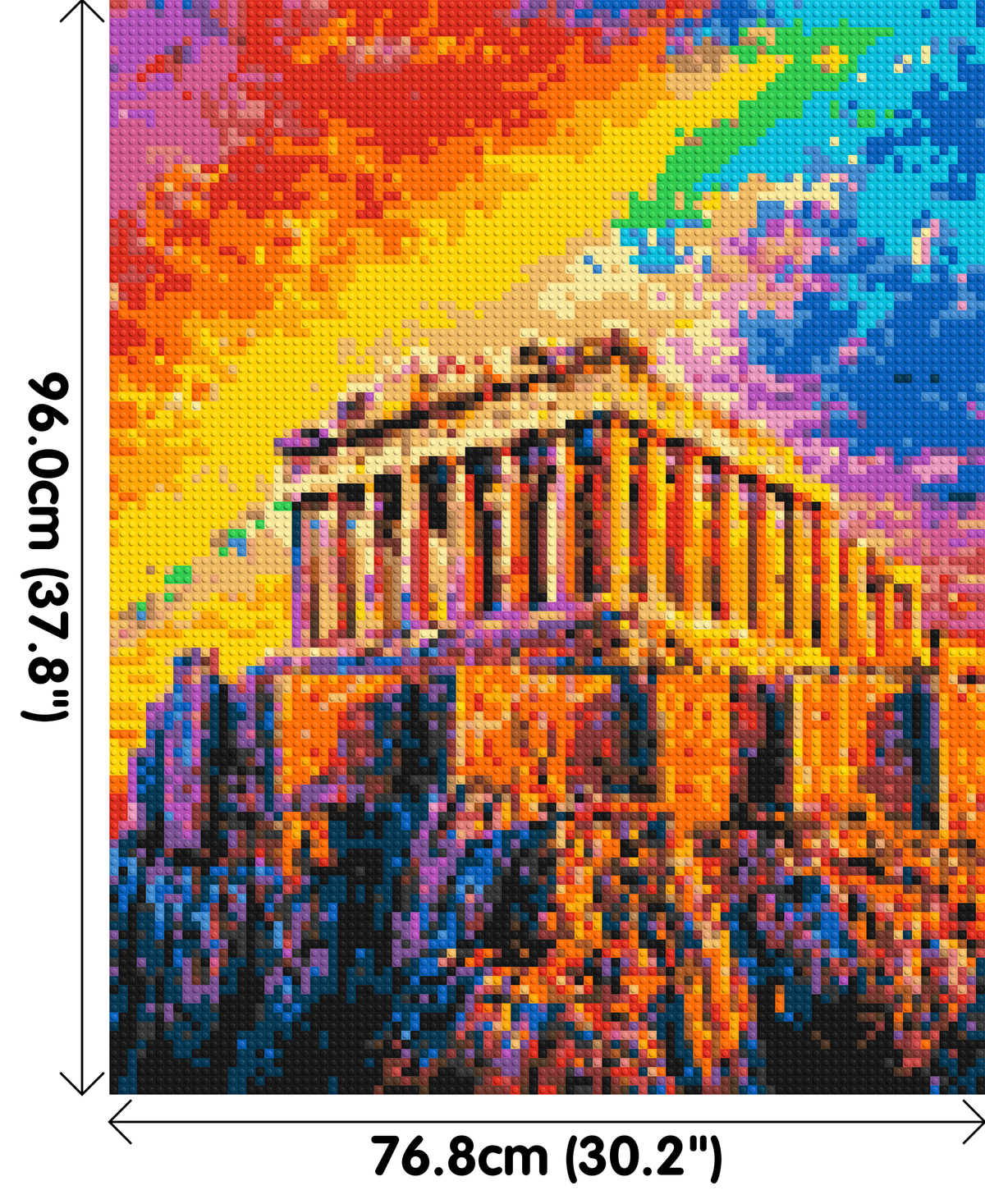 Athens Parthenon Vibrant Post-Impressionist - Brick Art Mosaic Kit 4x5 large