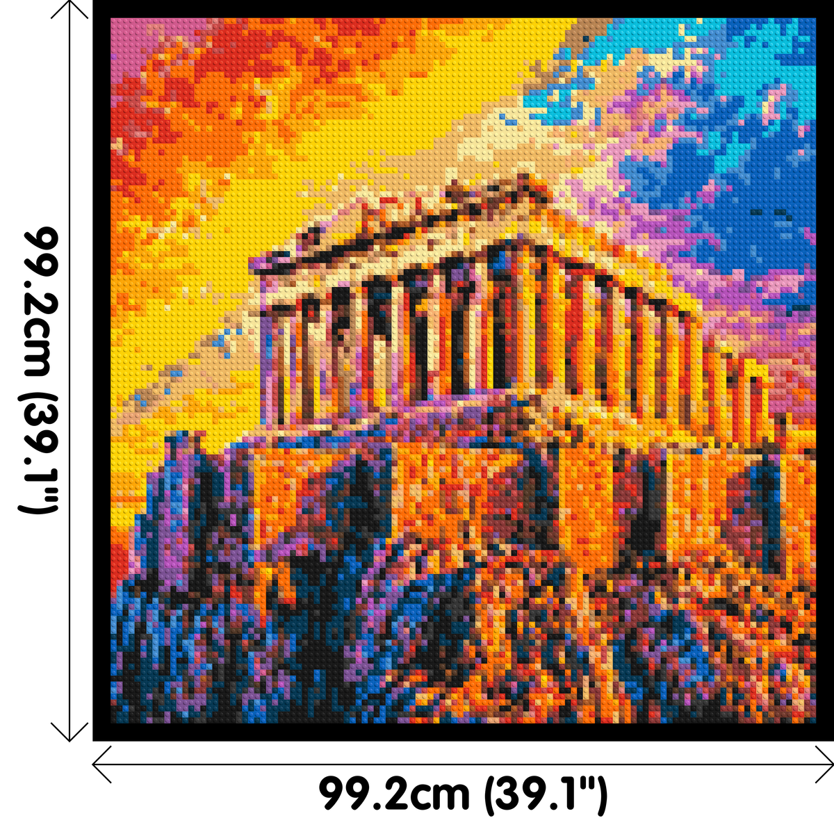 Athens Parthenon Vibrant Post-Impressionist - Brick Art Mosaic Kit 5x5 large
