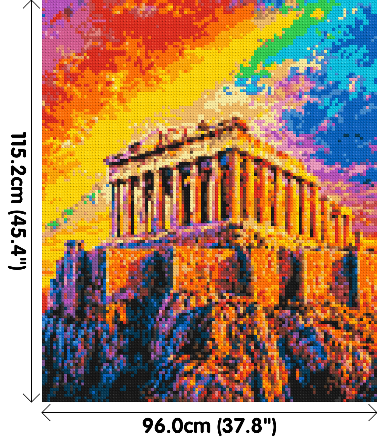 Athens Parthenon Vibrant Post-Impressionist - Brick Art Mosaic Kit 5x6 dimensions