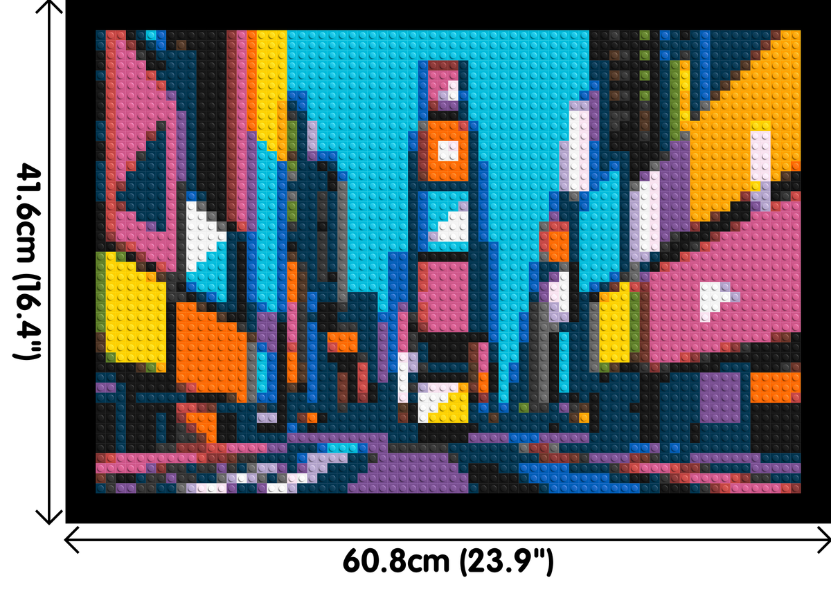 Times Square Geometric Pop Art - Brick Art Mosaic Kit 3x2 large