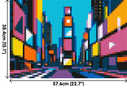 Times Square Geometric Pop Art - Brick Art Mosaic Kit 3x2 large