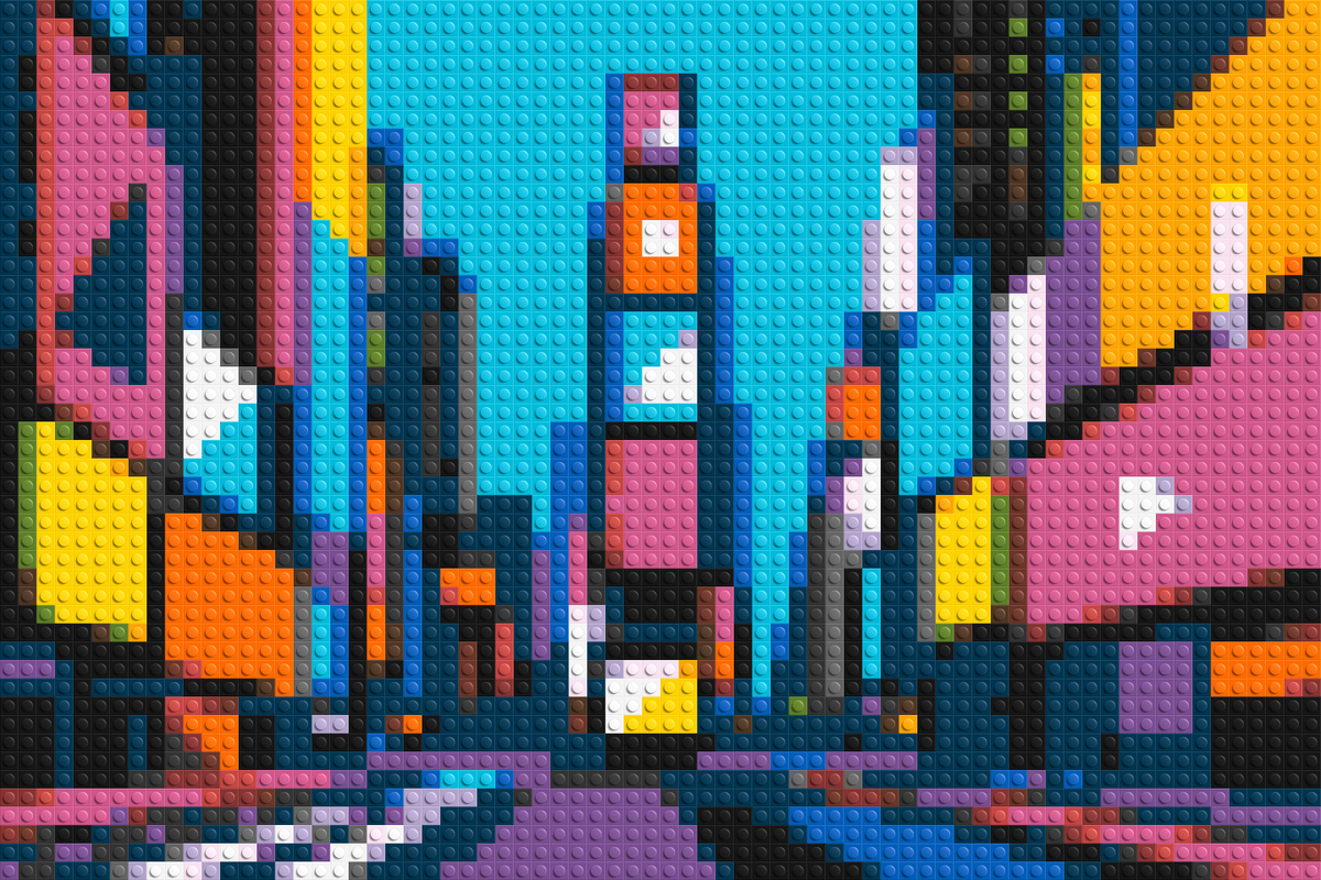 Times Square Geometric Pop Art - Brick Art Mosaic Kit 3x2 large