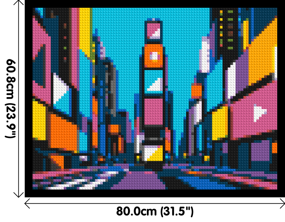 Times Square Geometric Pop Art - Brick Art Mosaic Kit 4x3 large