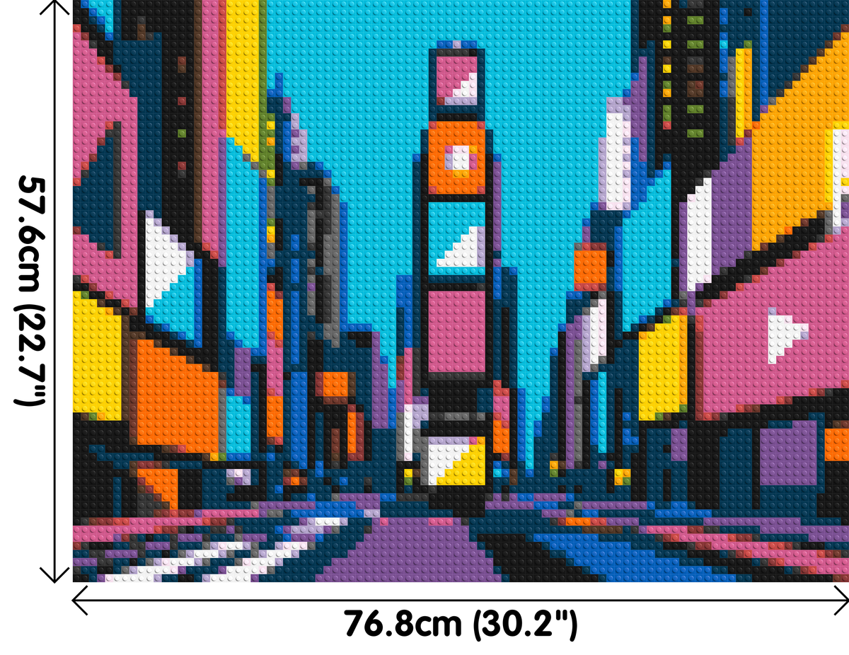 Times Square Geometric Pop Art - Brick Art Mosaic Kit 4x3 dimensions