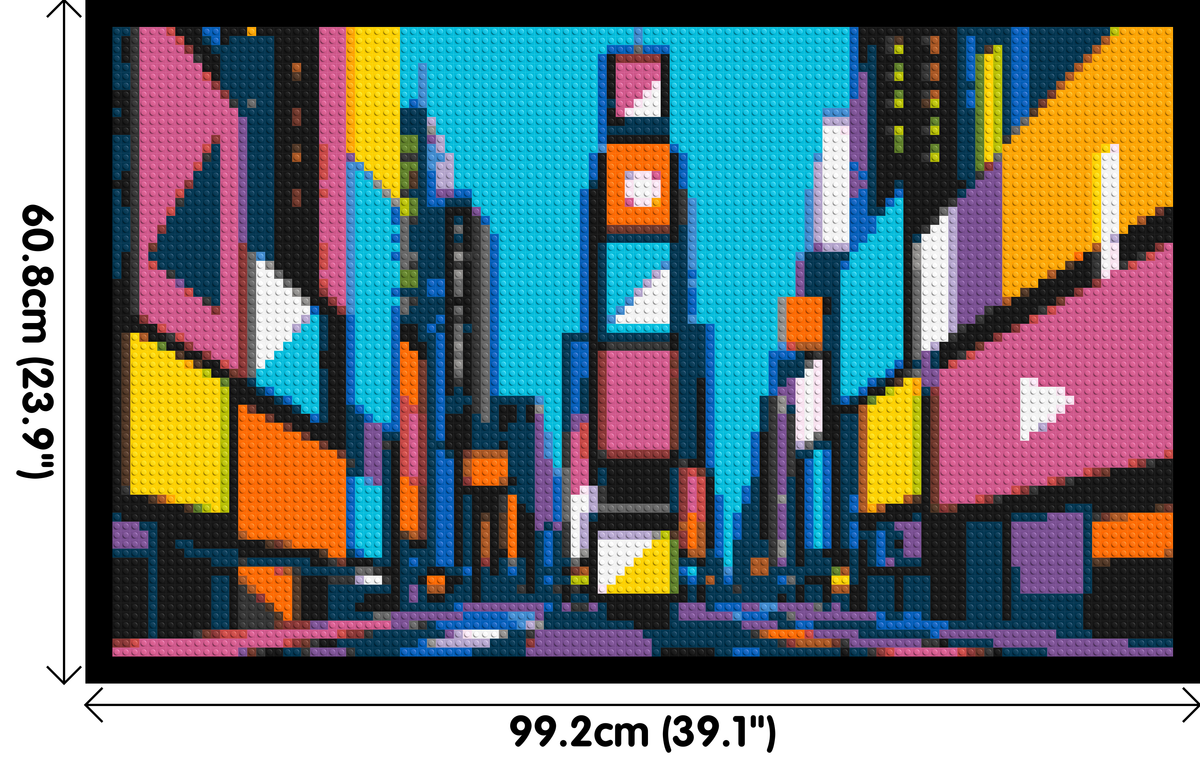 Times Square Geometric Pop Art - Brick Art Mosaic Kit 5x3 large
