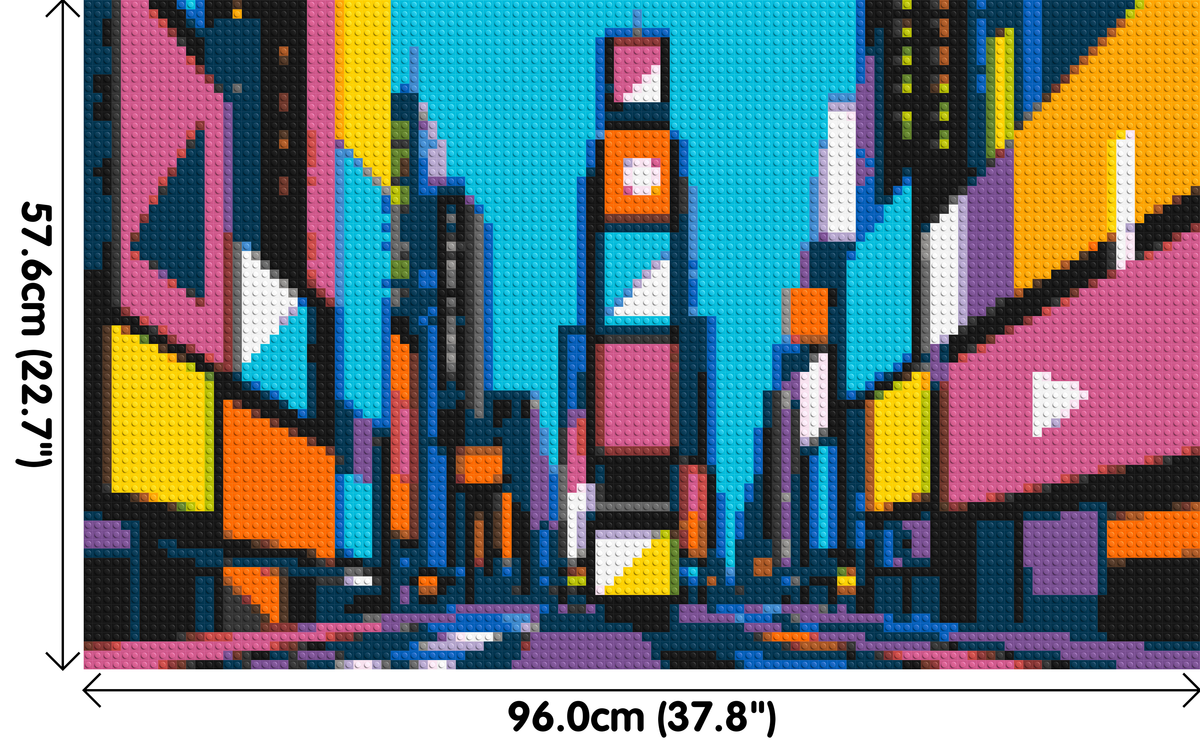 Times Square Geometric Pop Art - Brick Art Mosaic Kit 5x3 large