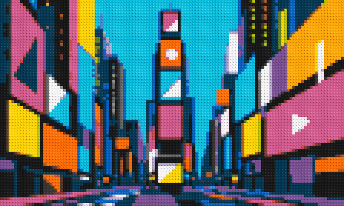 Times Square Geometric Pop Art - Brick Art Mosaic Kit 5x3 large