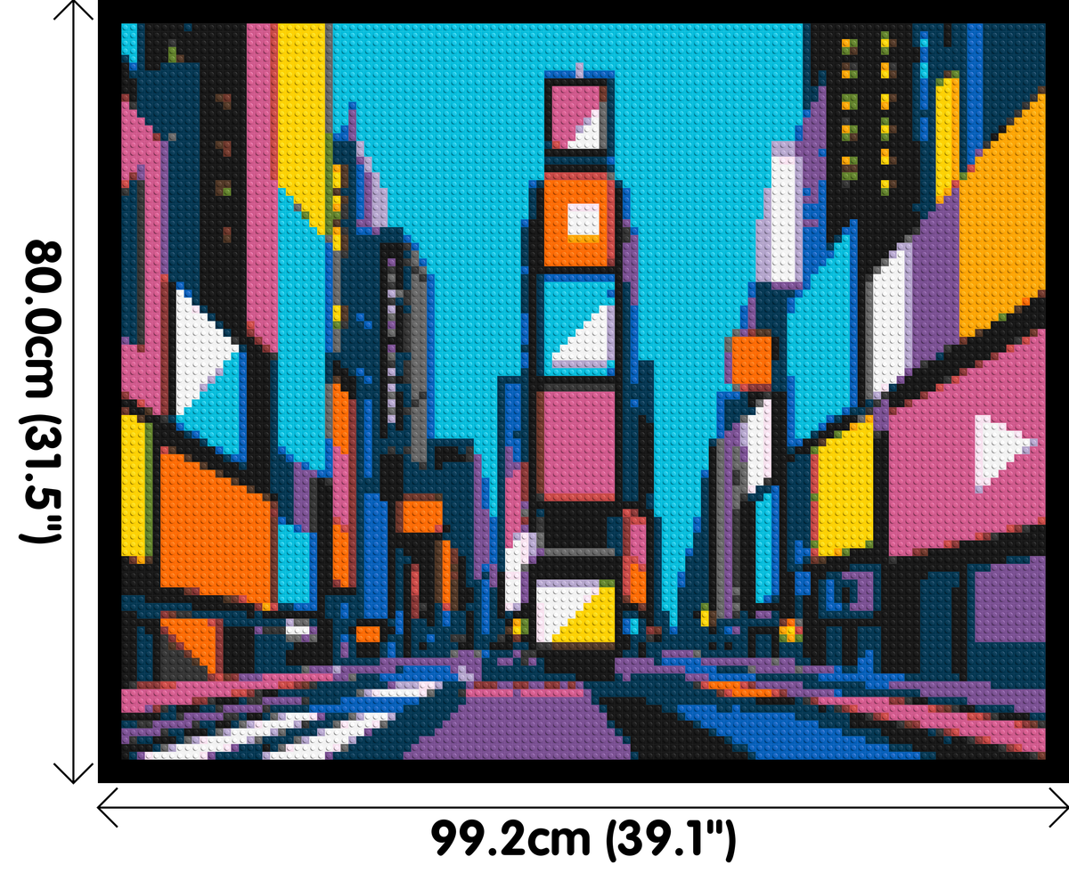 Times Square Geometric Pop Art - Brick Art Mosaic Kit 5x4 large