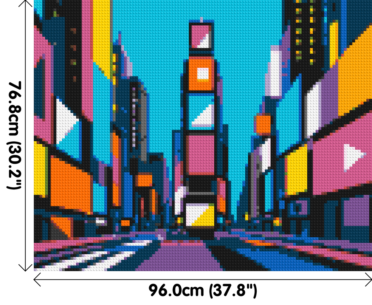 Times Square Geometric Pop Art - Brick Art Mosaic Kit 5x4 dimensions