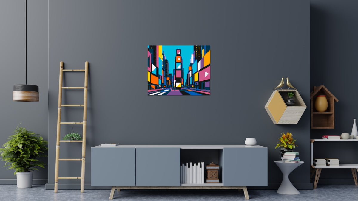 Times Square Geometric Pop Art - Brick Art Mosaic Kit 5x4 scene