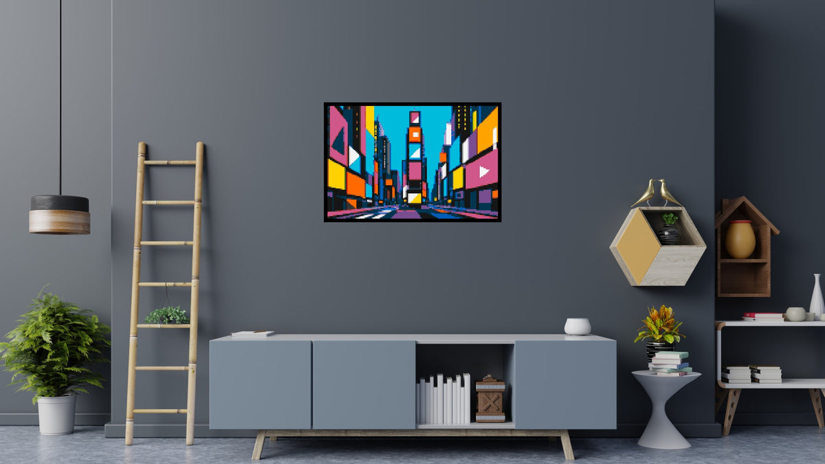 Times Square Geometric Pop Art - Brick Art Mosaic Kit 6x4 large