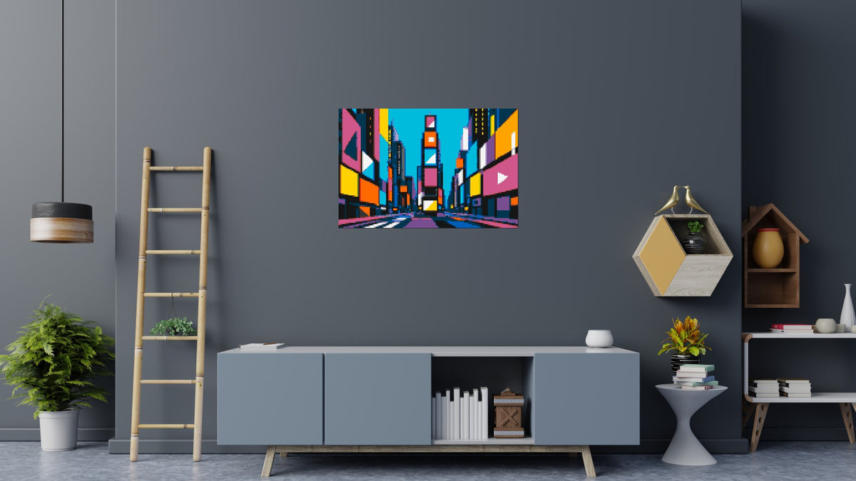 Times Square Geometric Pop Art - Brick Art Mosaic Kit 6x4 large