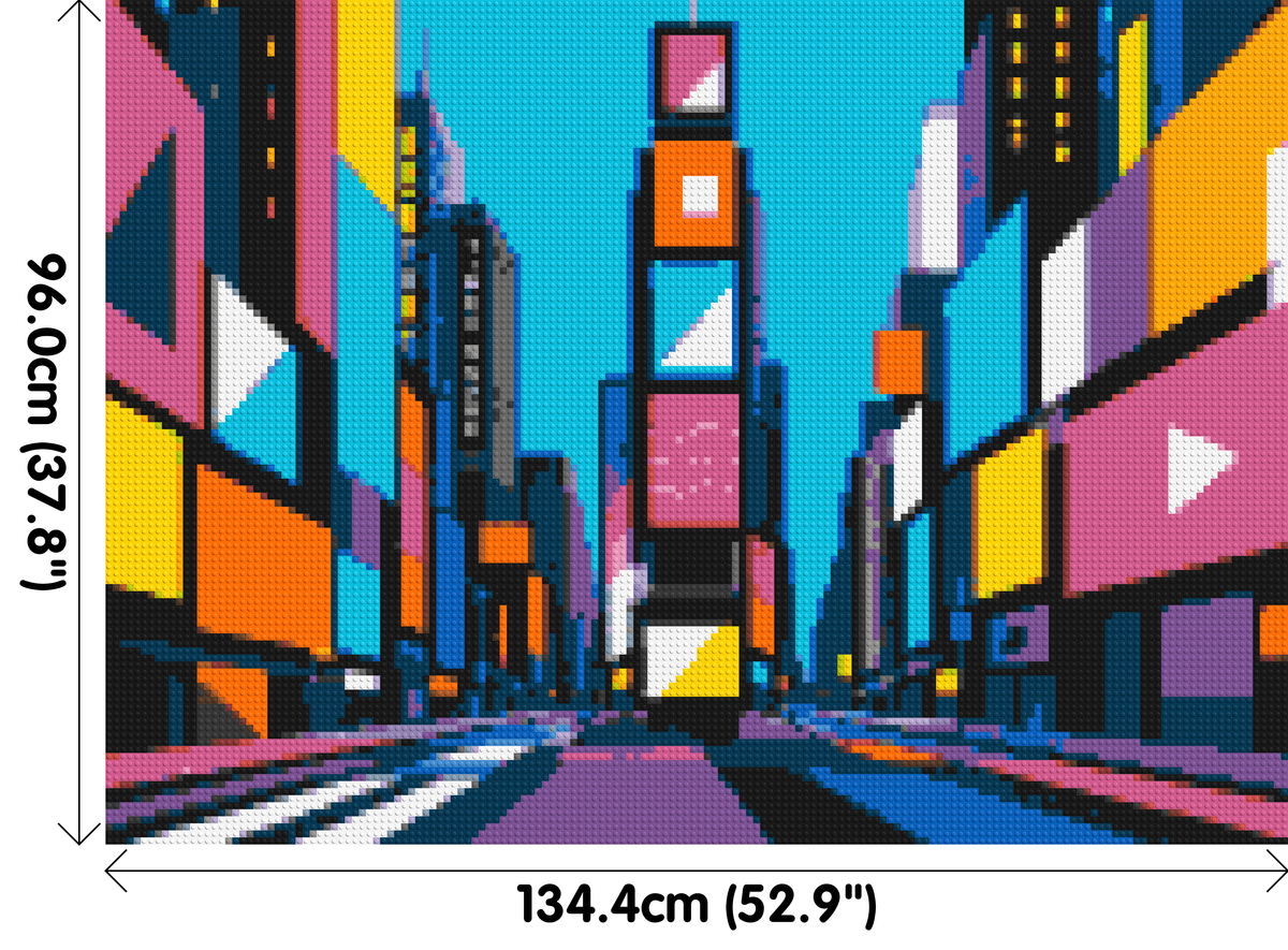 Times Square Geometric Pop Art - Brick Art Mosaic Kit 7x5 dimensions