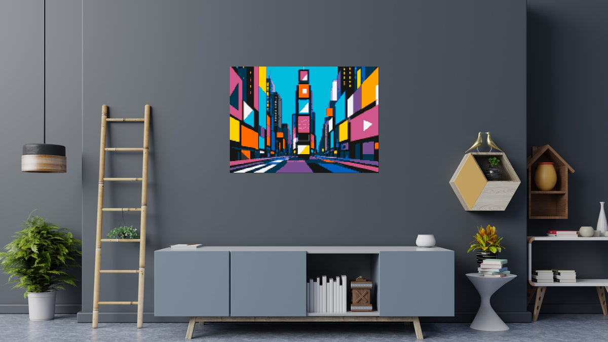 Times Square Geometric Pop Art - Brick Art Mosaic Kit 7x5 large