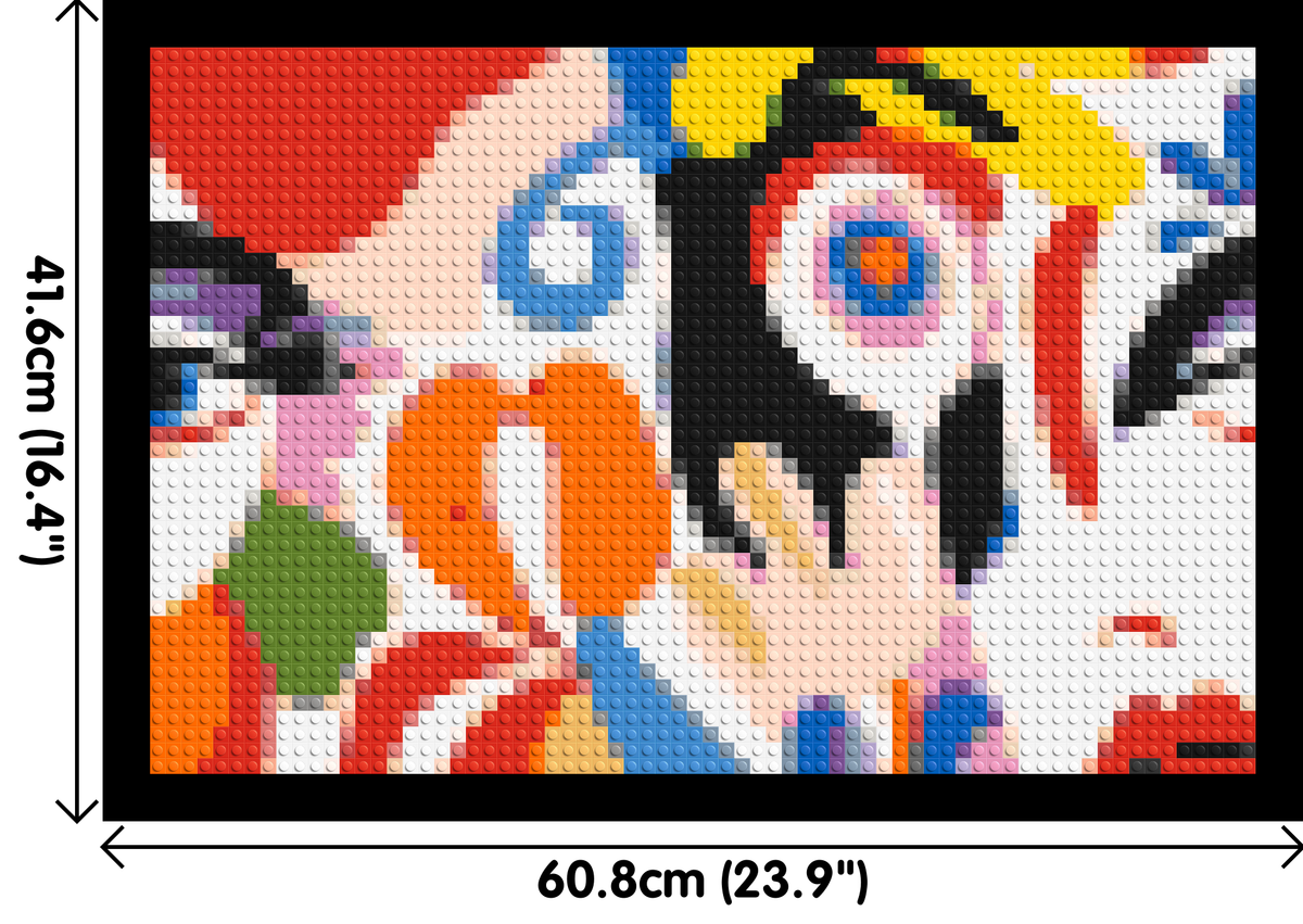 Abstract Matisse Style Floral Portrait Pattern - Brick Art Mosaic Kit 3x2 large