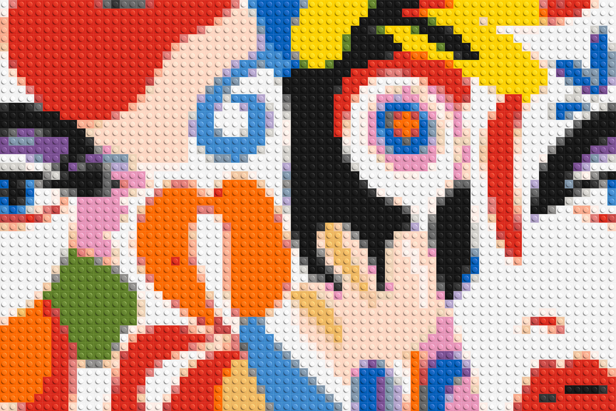 Abstract Matisse Style Floral Portrait Pattern - Brick Art Mosaic Kit 3x2 large