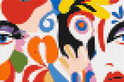 Abstract Matisse Style Floral Portrait Pattern - Brick Art Mosaic Kit 3x2 large