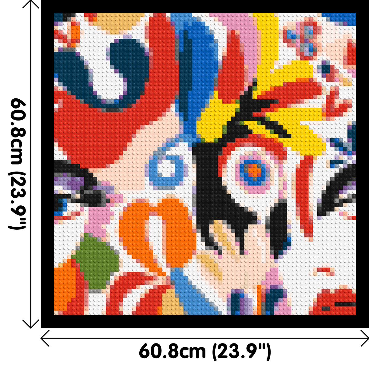 Abstract Matisse Style Floral Portrait Pattern - Brick Art Mosaic Kit 3x3 dimensions with frame