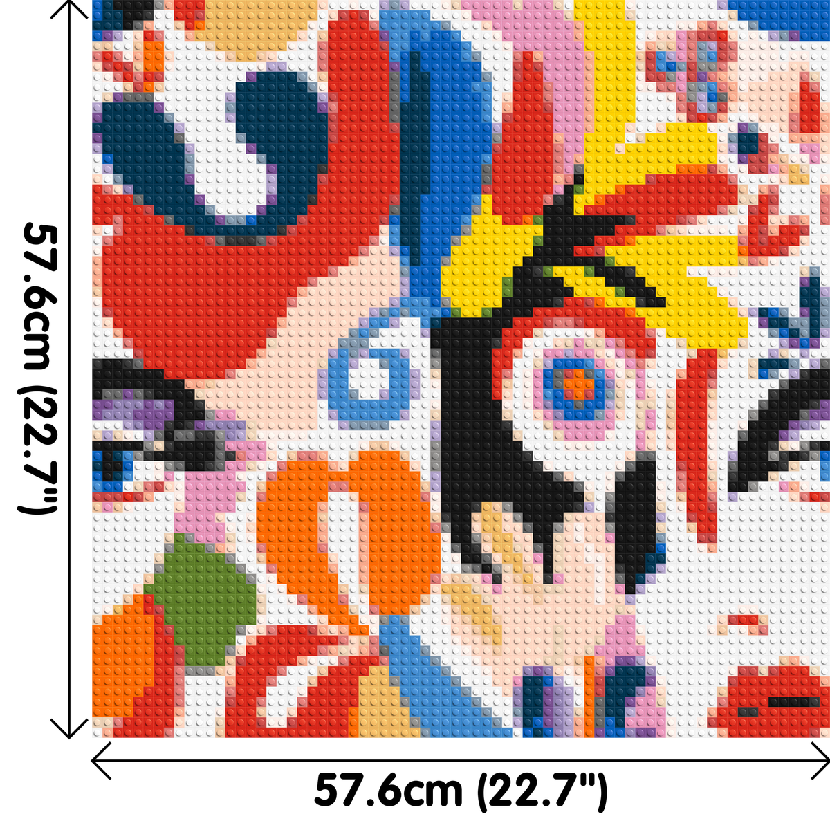 Abstract Matisse Style Floral Portrait Pattern - Brick Art Mosaic Kit 3x3 large