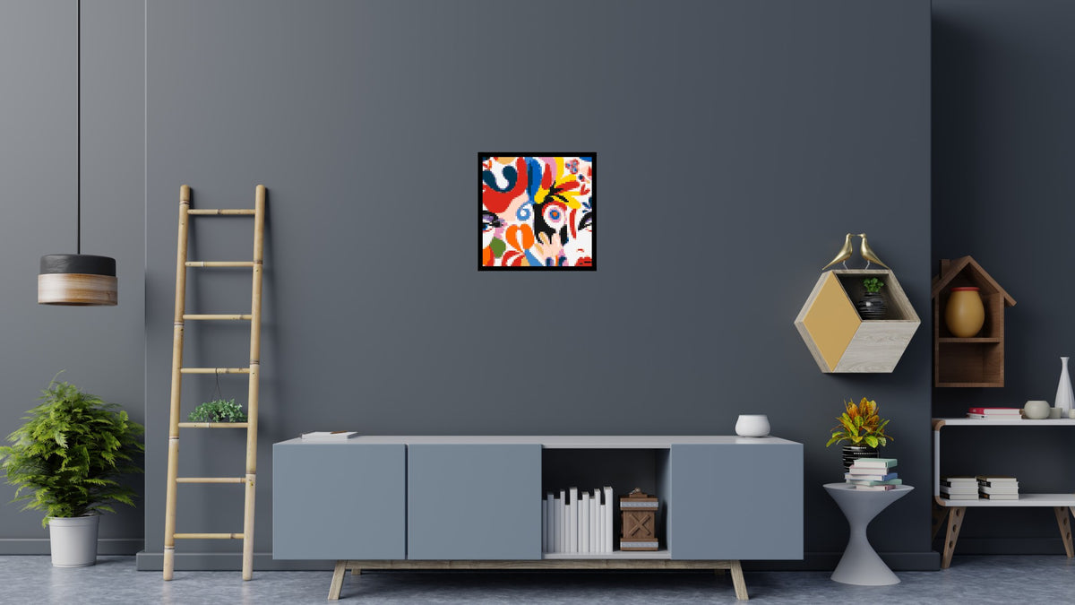 Abstract Matisse Style Floral Portrait Pattern - Brick Art Mosaic Kit 3x3 large