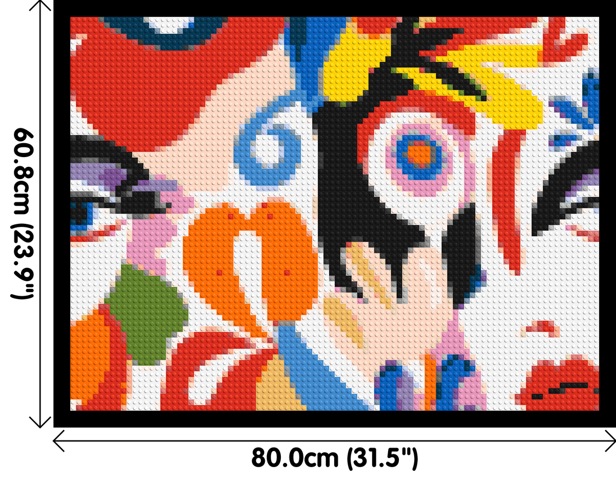 Abstract Matisse Style Floral Portrait Pattern - Brick Art Mosaic Kit 4x3 large