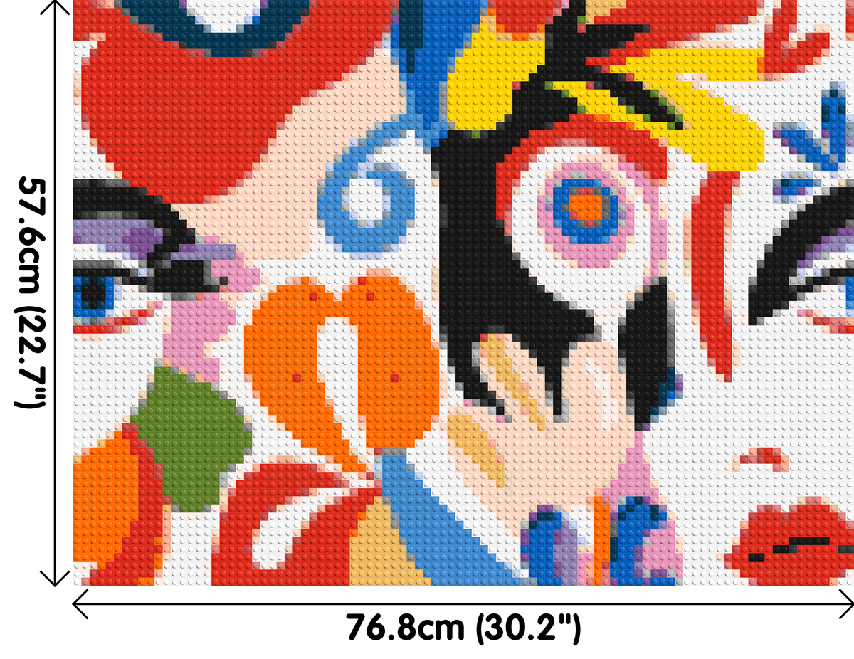 Abstract Matisse Style Floral Portrait Pattern - Brick Art Mosaic Kit 4x3 dimensions